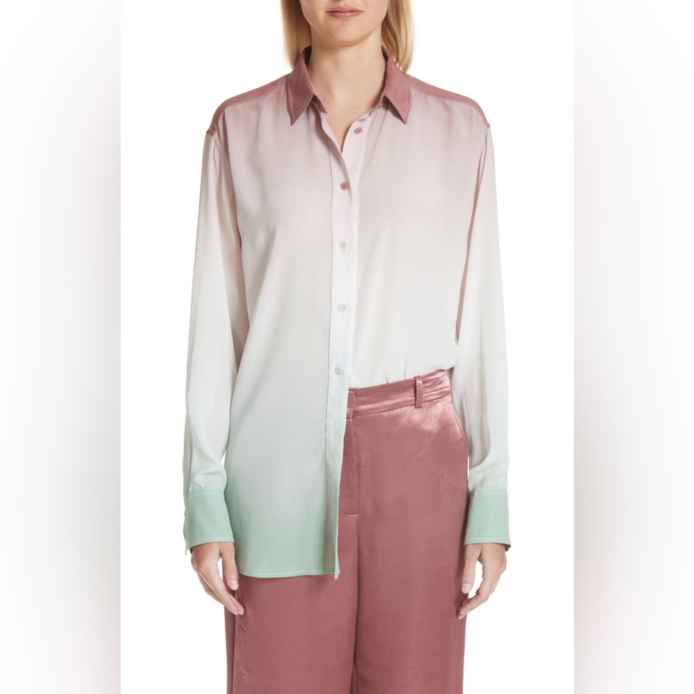 NWT $695 Sies Marjan Multicolor Sander Silk Shirt Size 4